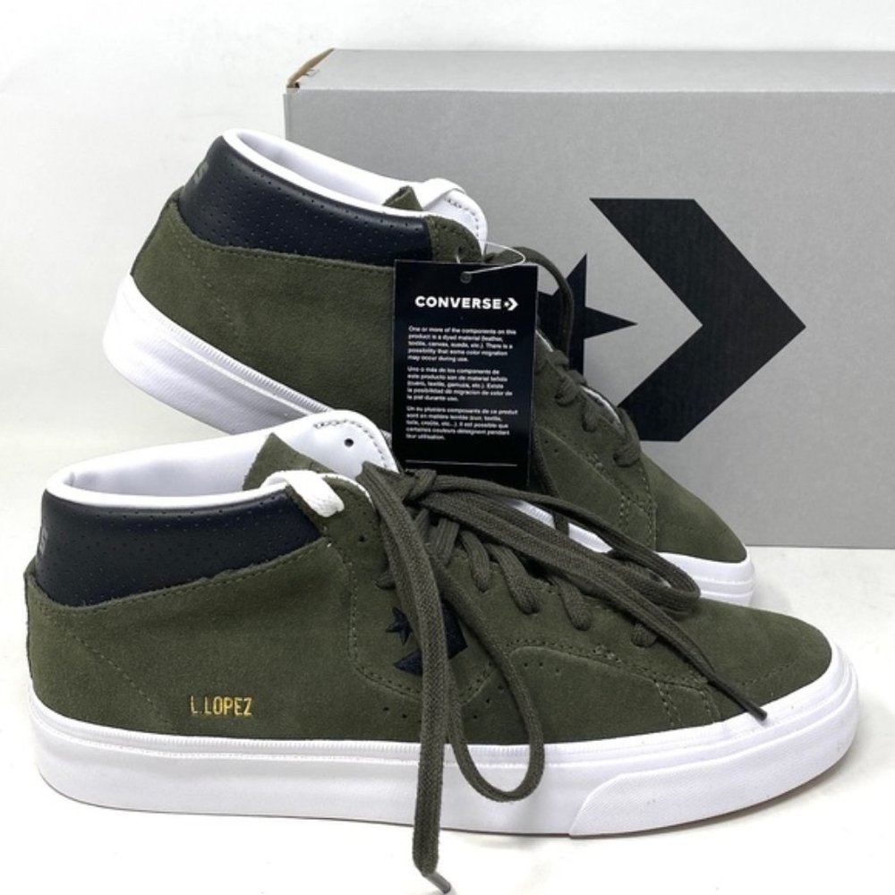 Converse Louie Lopez Pro Shoes Women's Size Suede Khaki Mid Top Casual 171981C